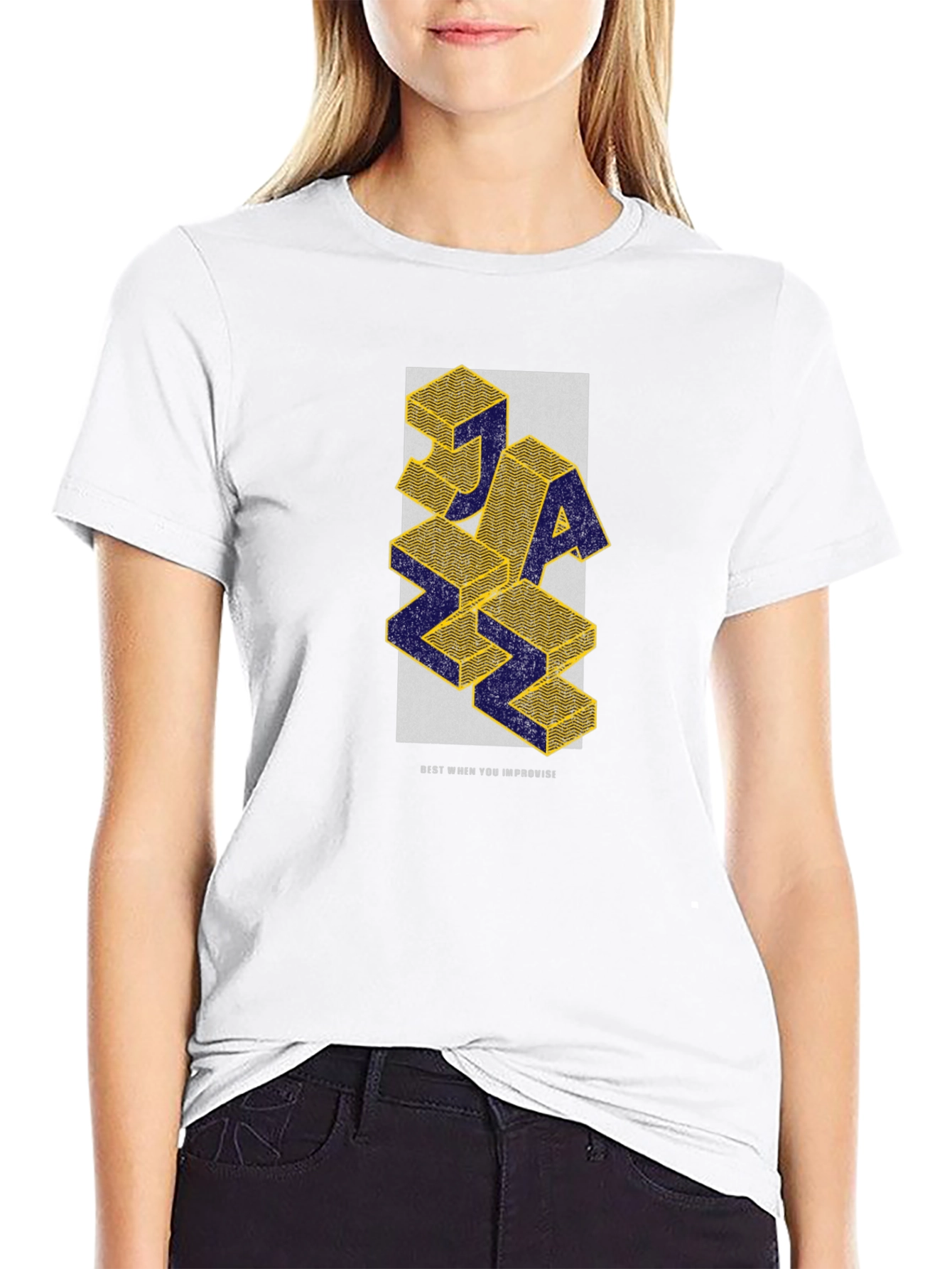JAZZ 3D Block Graphic T-Shirt - Stylish & Unique