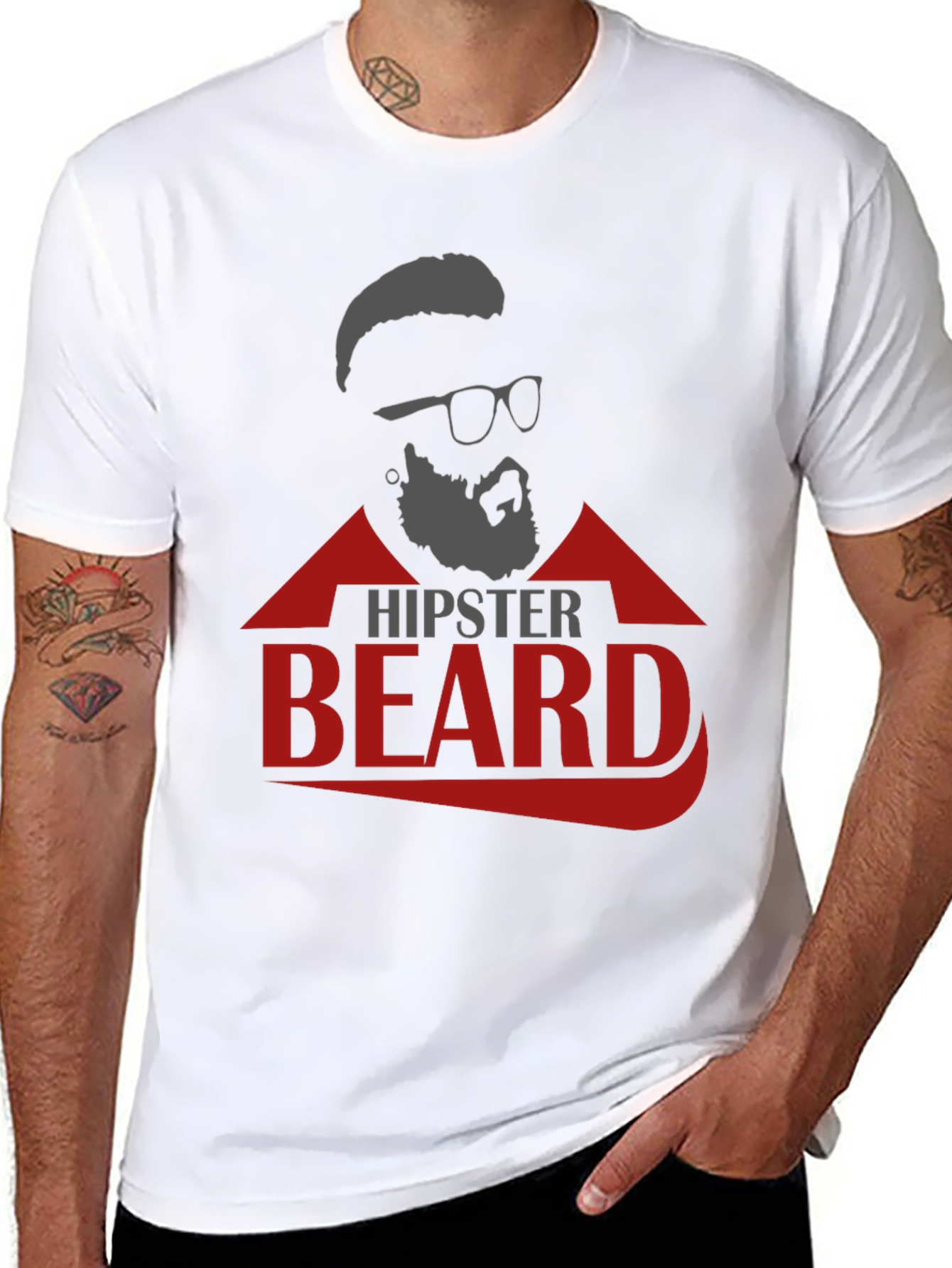 Hipster Beard Graphic T-Shirt