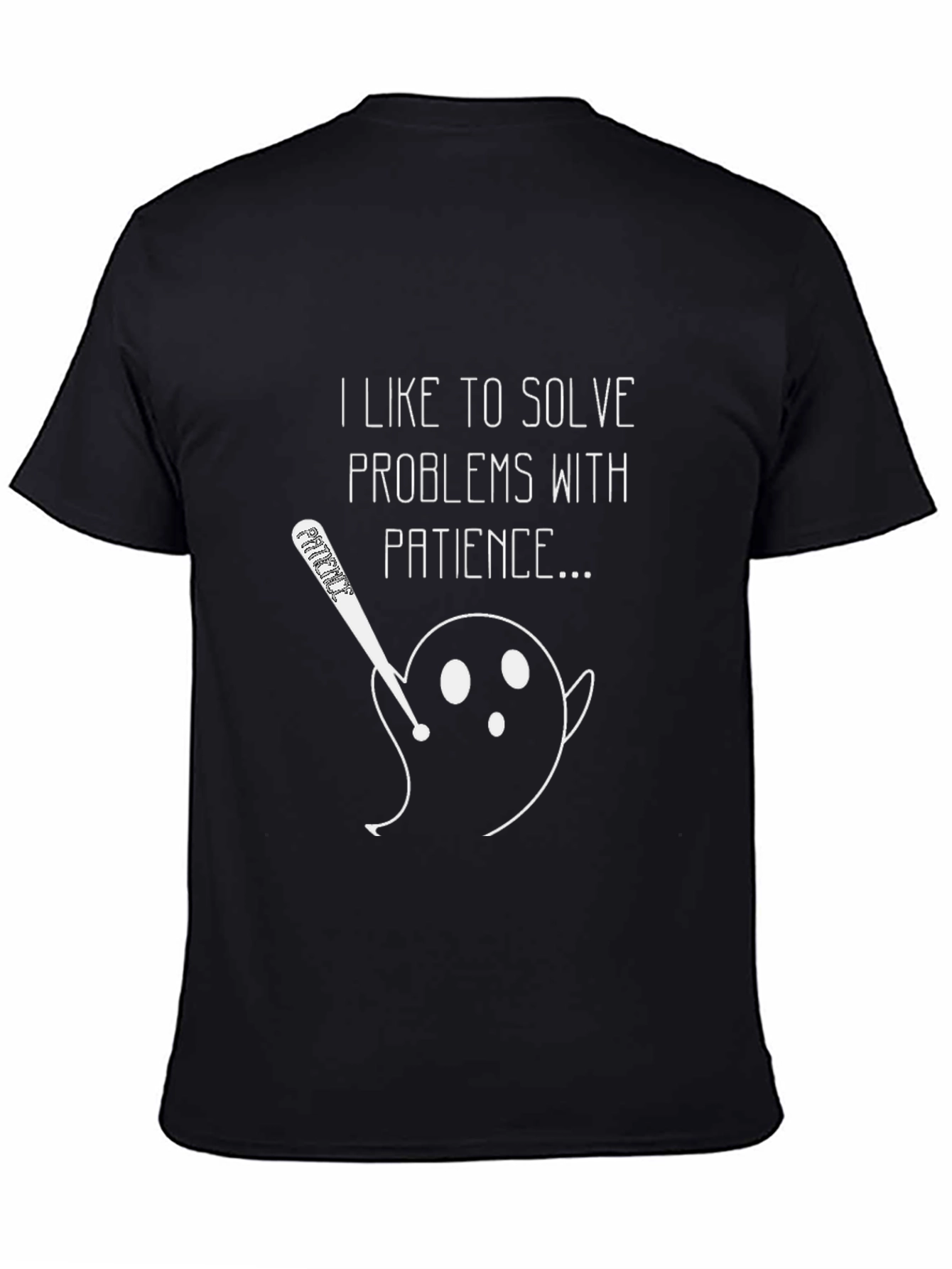 Humorous Patience Graphic Tee - Mens Black T-Shirt