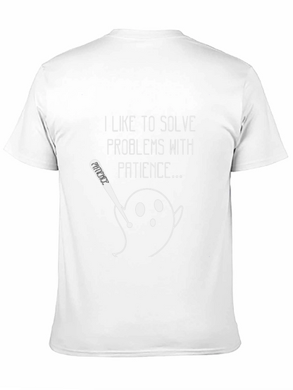 Humorous Patience Graphic Tee - Mens Black T-Shirt