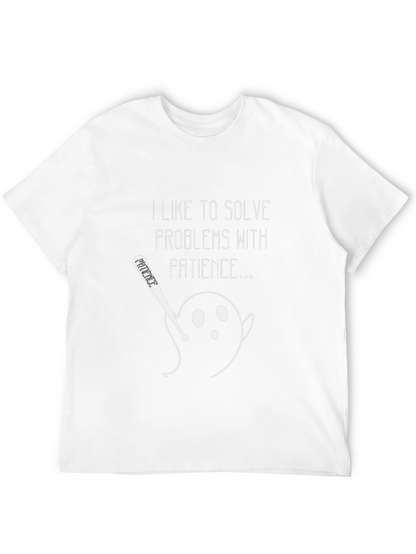 Humorous Patience Graphic Tee - Mens Black T-Shirt