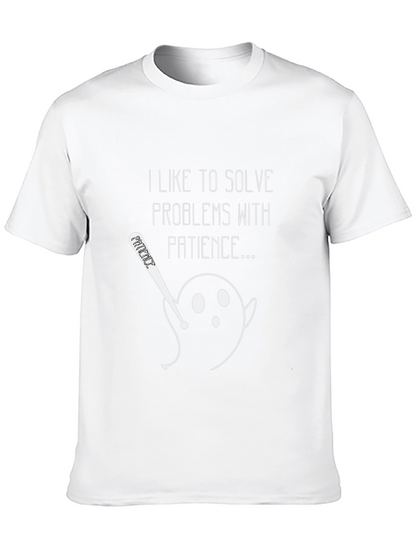 Humorous Patience Graphic Tee - Mens Black T-Shirt