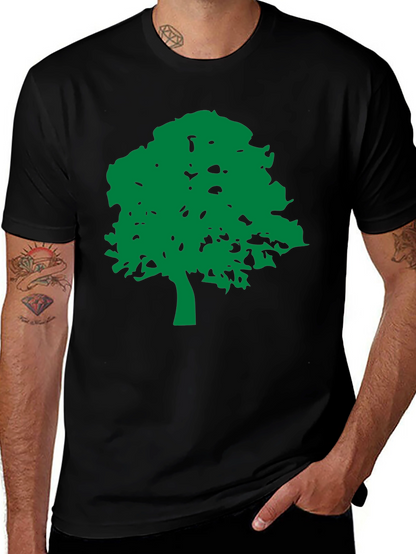 Green Tree Graphic Black T-Shirt - Nature Lovers Tee