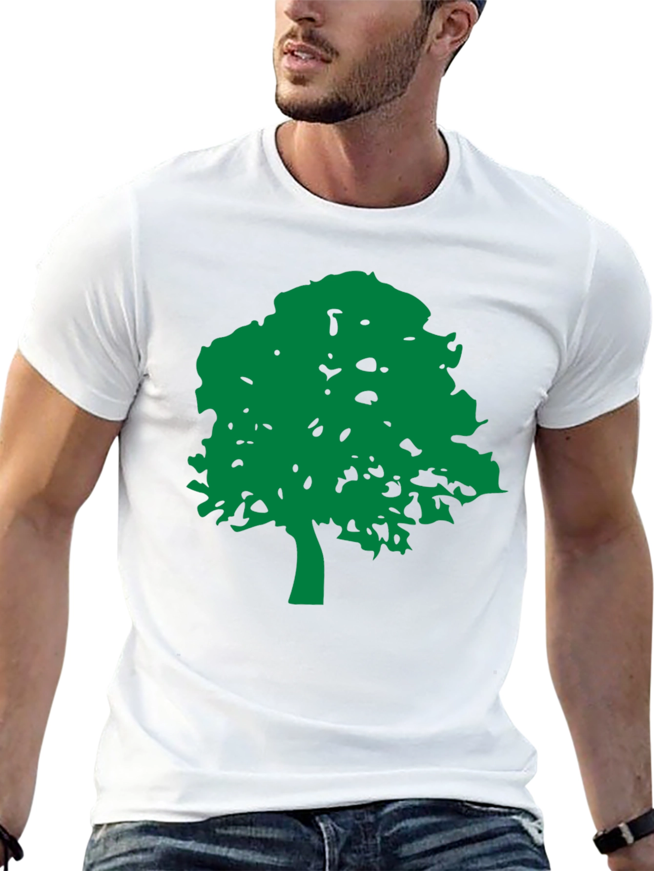 Green Tree Graphic Black T-Shirt - Nature Lovers Tee