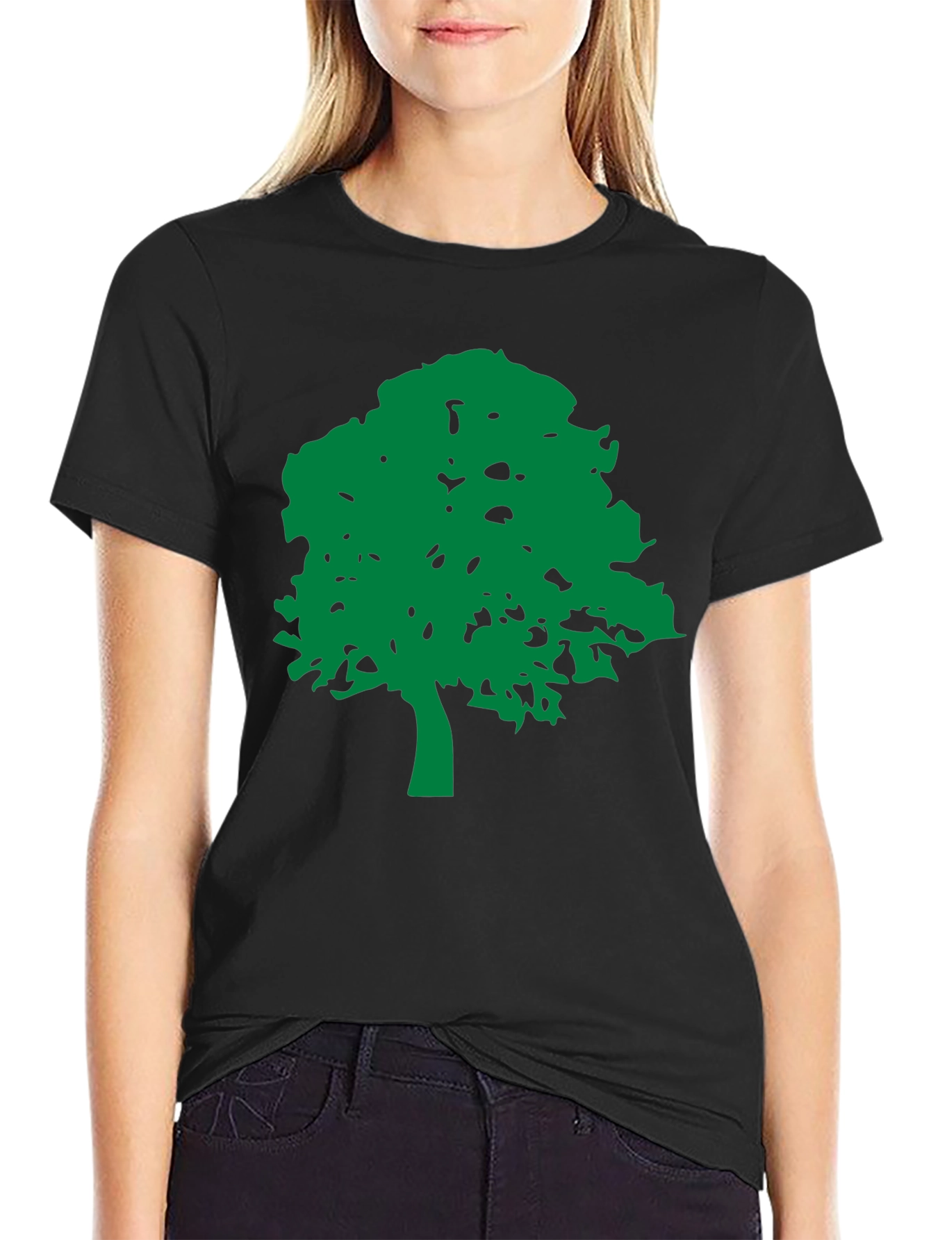 Green Tree Graphic Black T-Shirt - Nature Lovers Tee