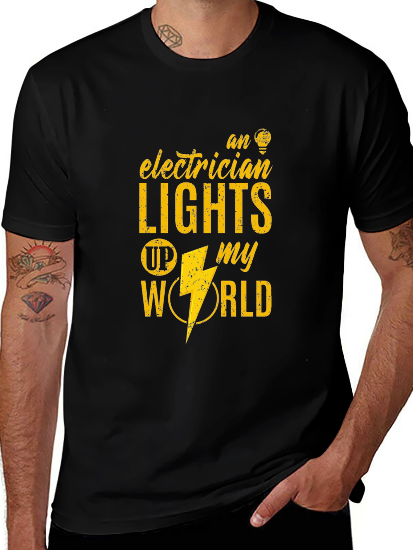 Electrician Lights Up My World Graphic Tee