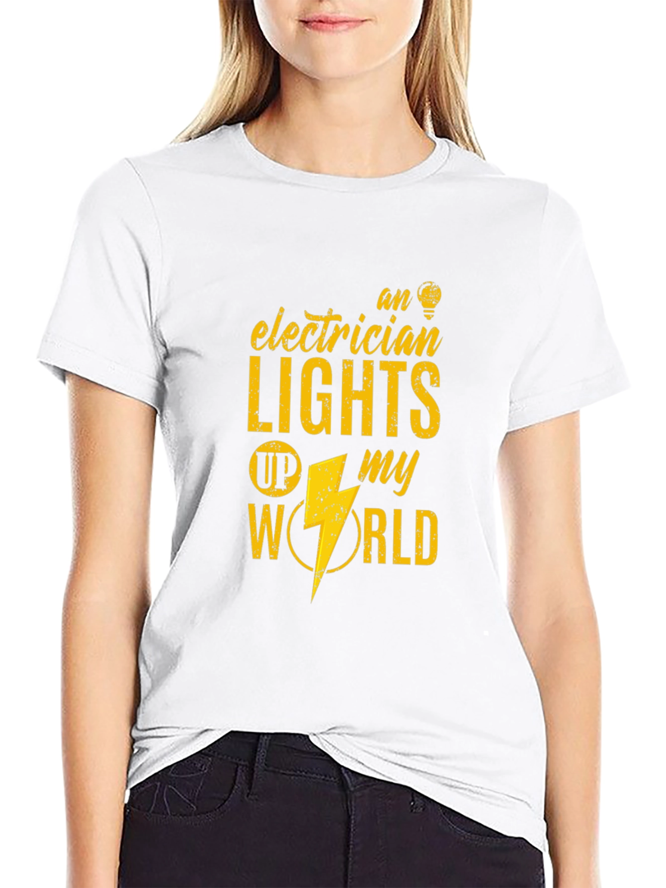 Electrician Lights Up My World Graphic Tee