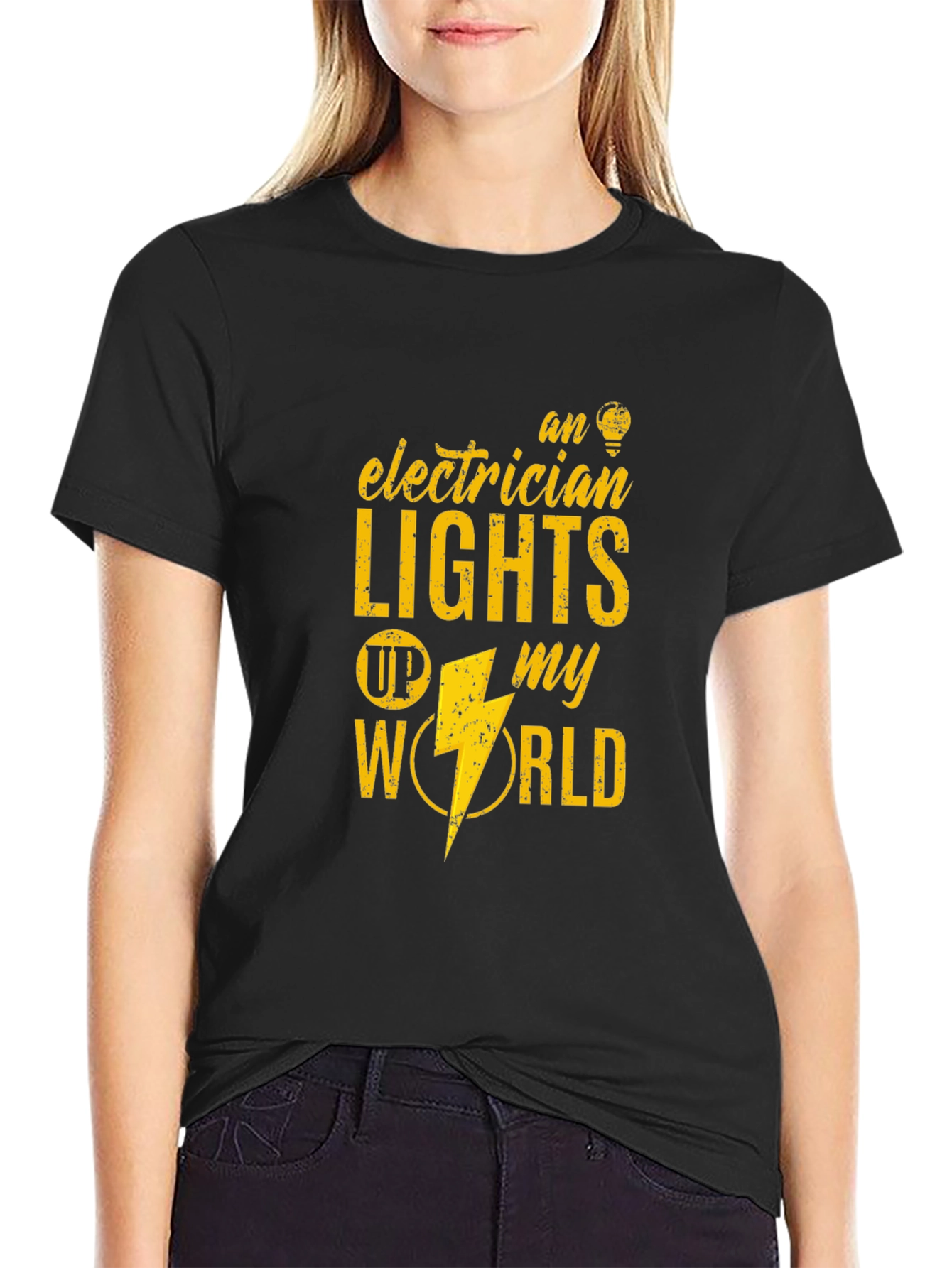 Electrician Lights Up My World Graphic Tee