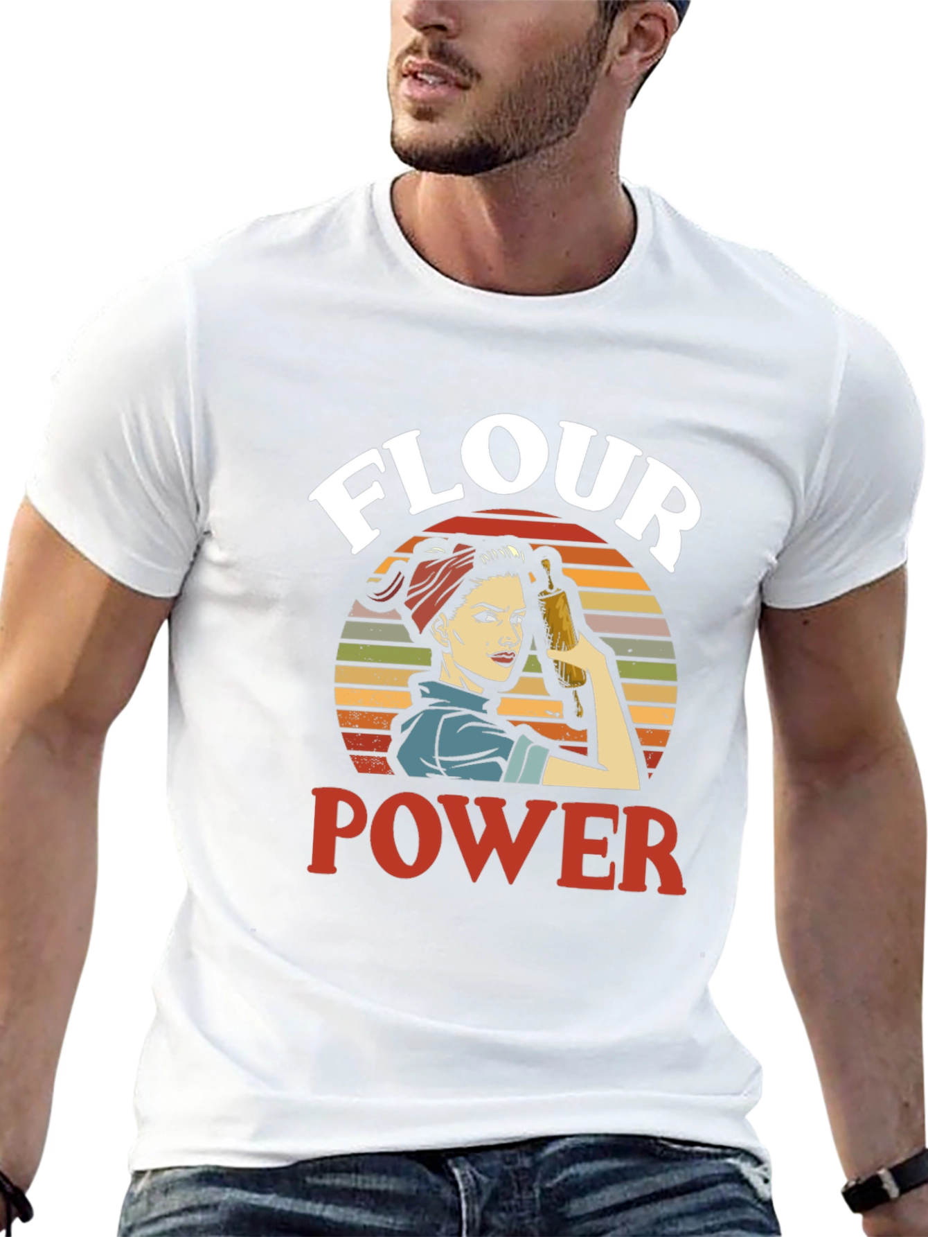 Flour Power Graphic Tee - Retro Baker Design