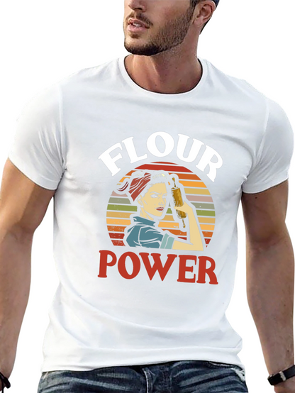 Flour Power Graphic Tee - Retro Baker Design