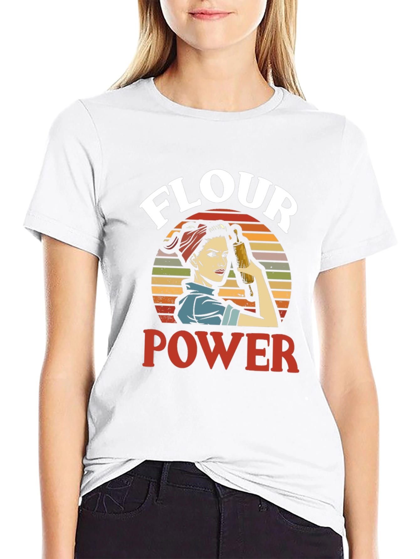 Flour Power Graphic Tee - Retro Baker Design