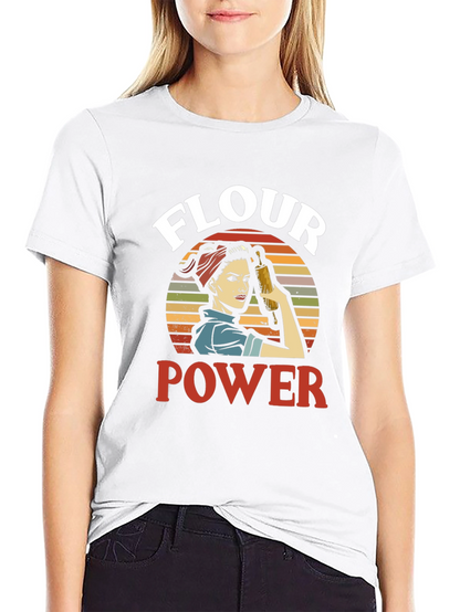 Flour Power Graphic Tee - Retro Baker Design