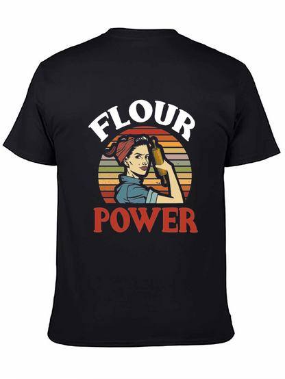 Flour Power Graphic Tee - Retro Baker Design