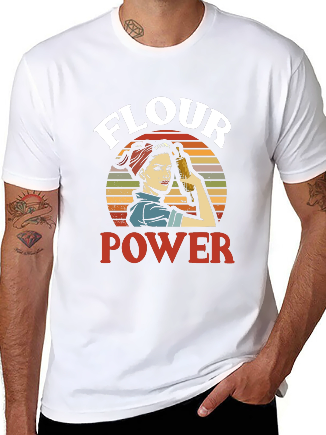 Flour Power Graphic Tee - Retro Baker Design