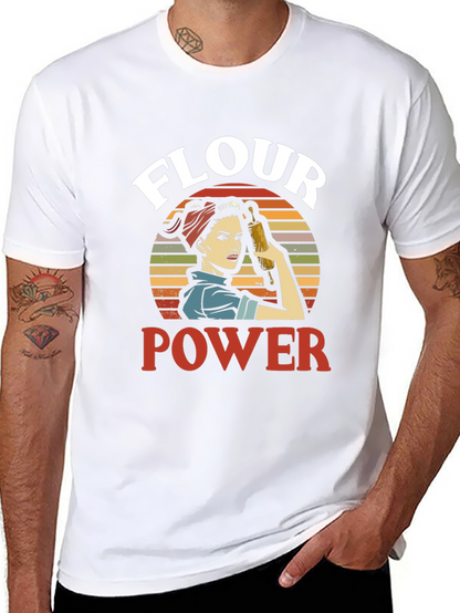 Flour Power Graphic Tee - Retro Baker Design