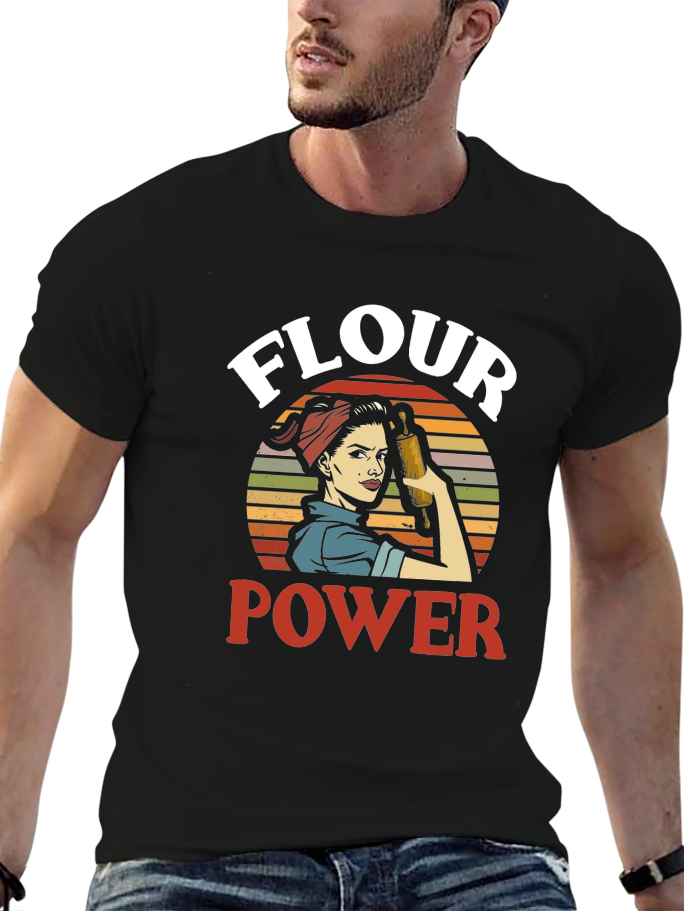 Flour Power Graphic Tee - Retro Baker Design
