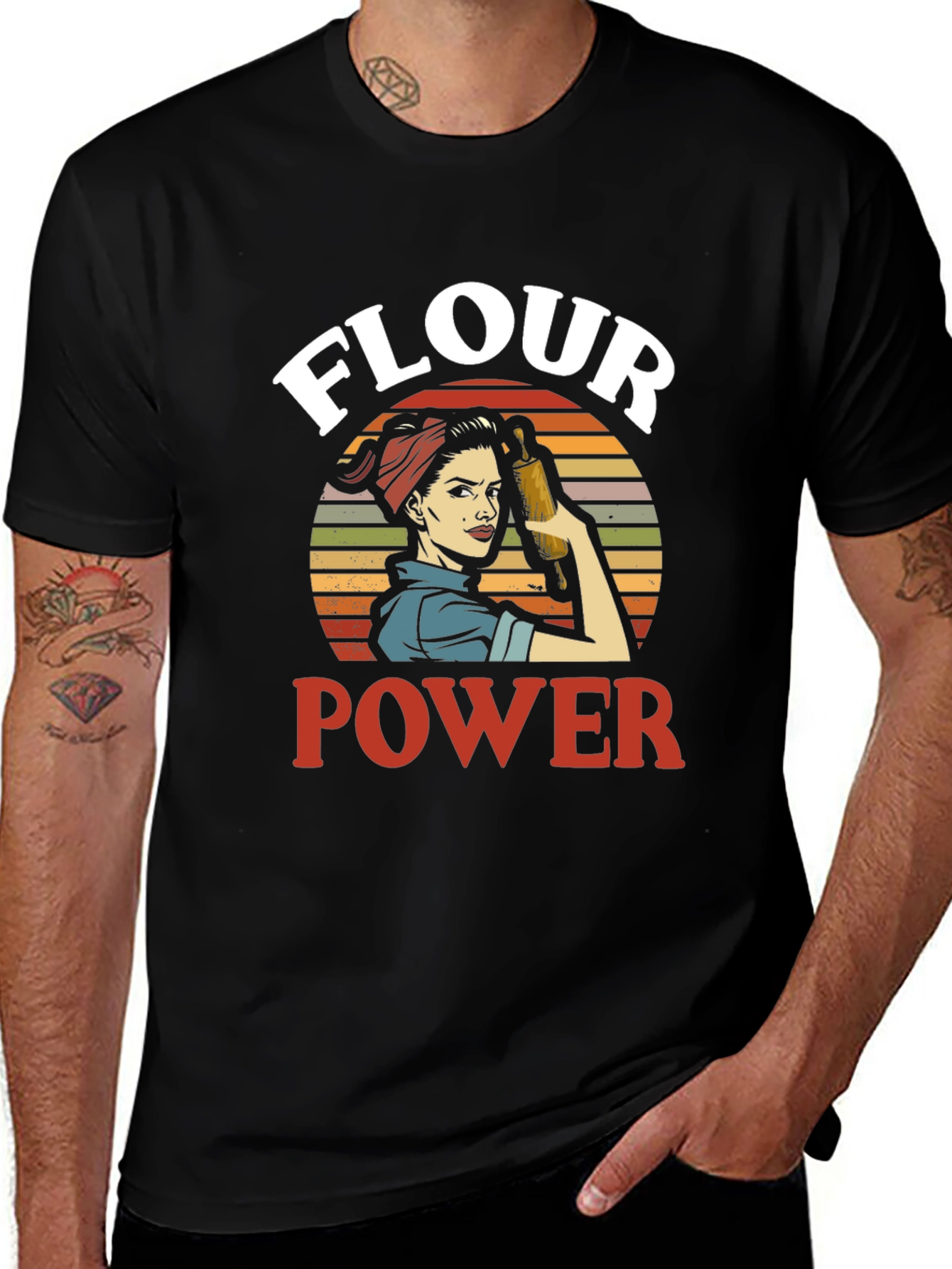 Flour Power Graphic Tee - Retro Baker Design