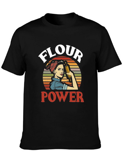 Flour Power Graphic Tee - Retro Baker Design