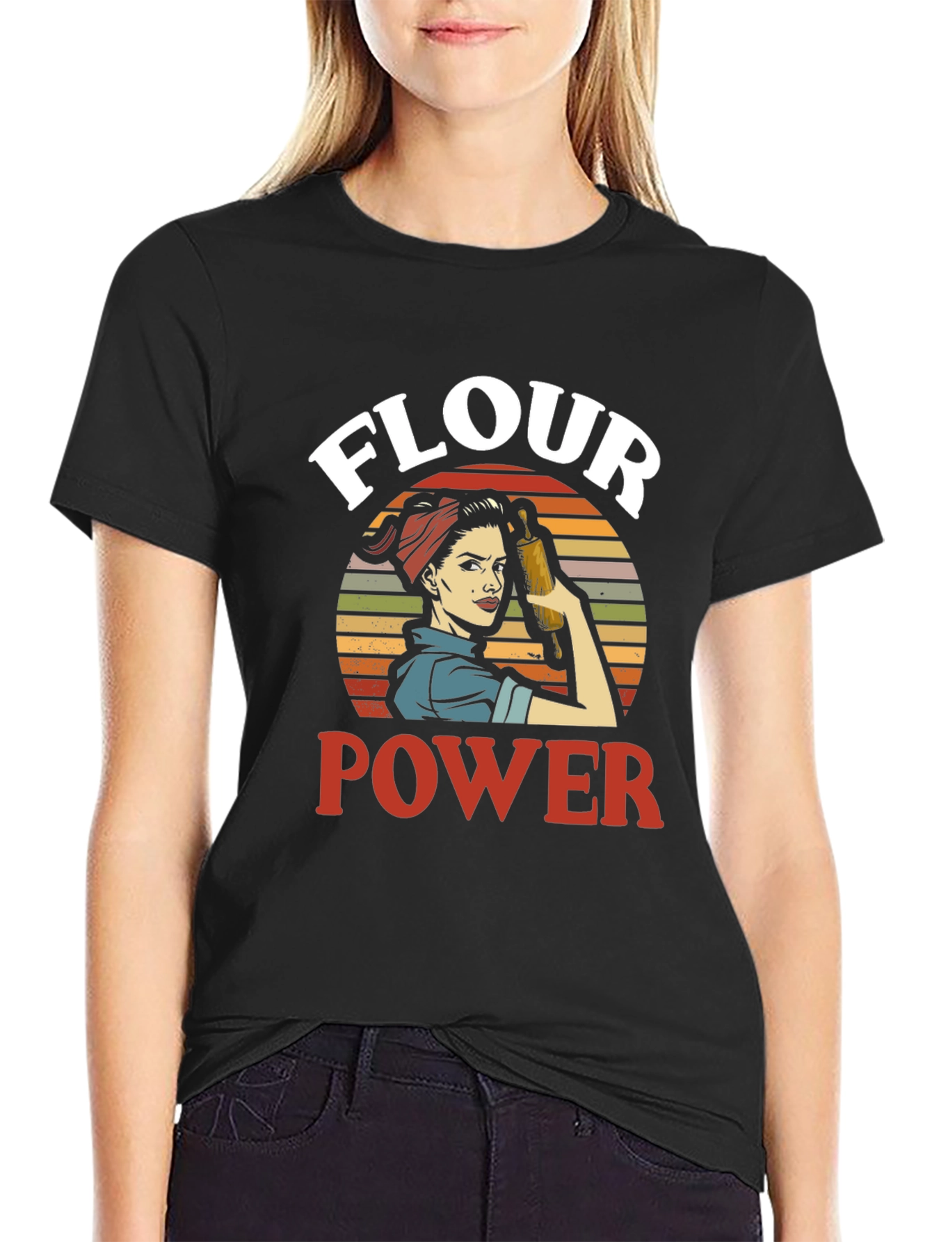 Flour Power Graphic Tee - Retro Baker Design