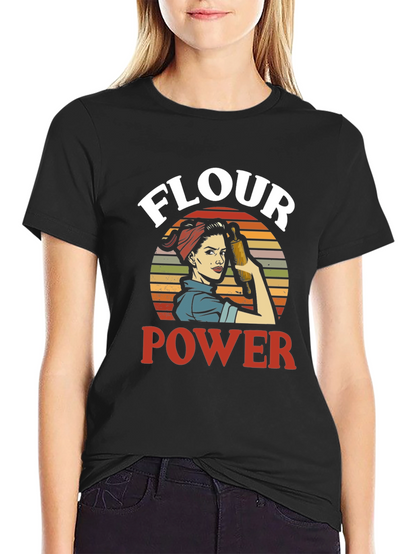 Flour Power Graphic Tee - Retro Baker Design