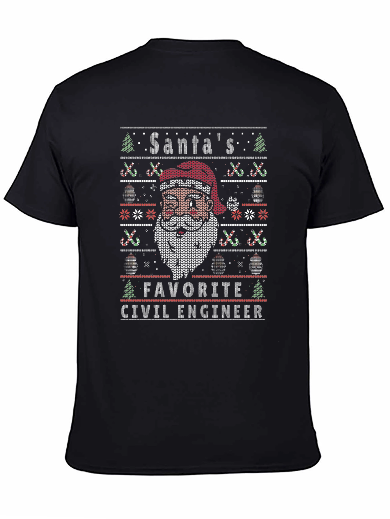 Santas Favorite Civil Engineer Ugly Christmas Sweater T-Shirt