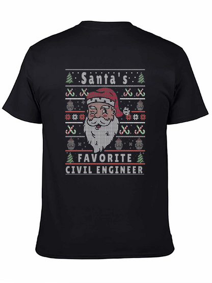 Santas Favorite Civil Engineer Ugly Christmas Sweater T-Shirt