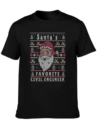 Santas Favorite Civil Engineer Ugly Christmas Sweater T-Shirt