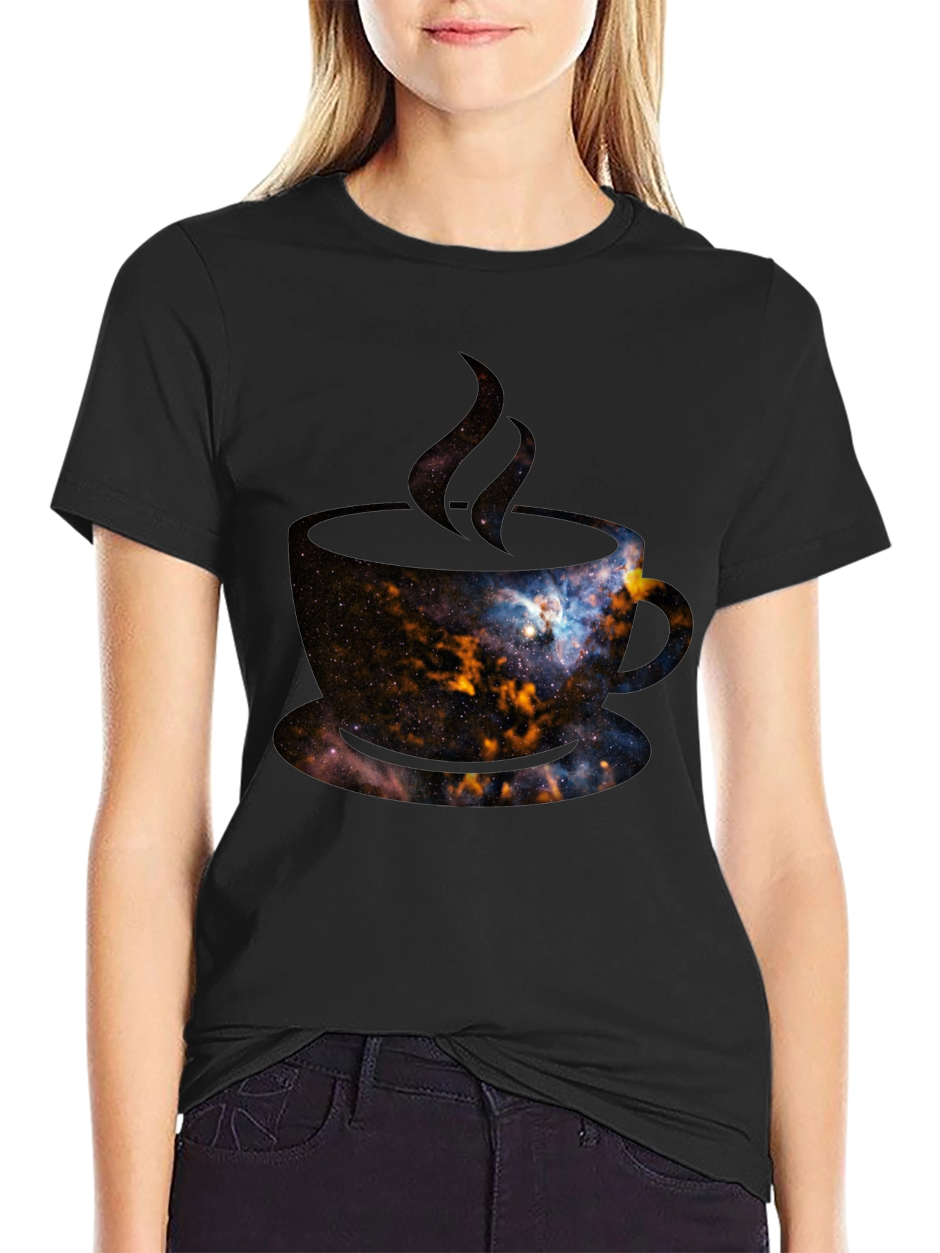 Cosmic Coffee T-Shirt - Galaxy Design