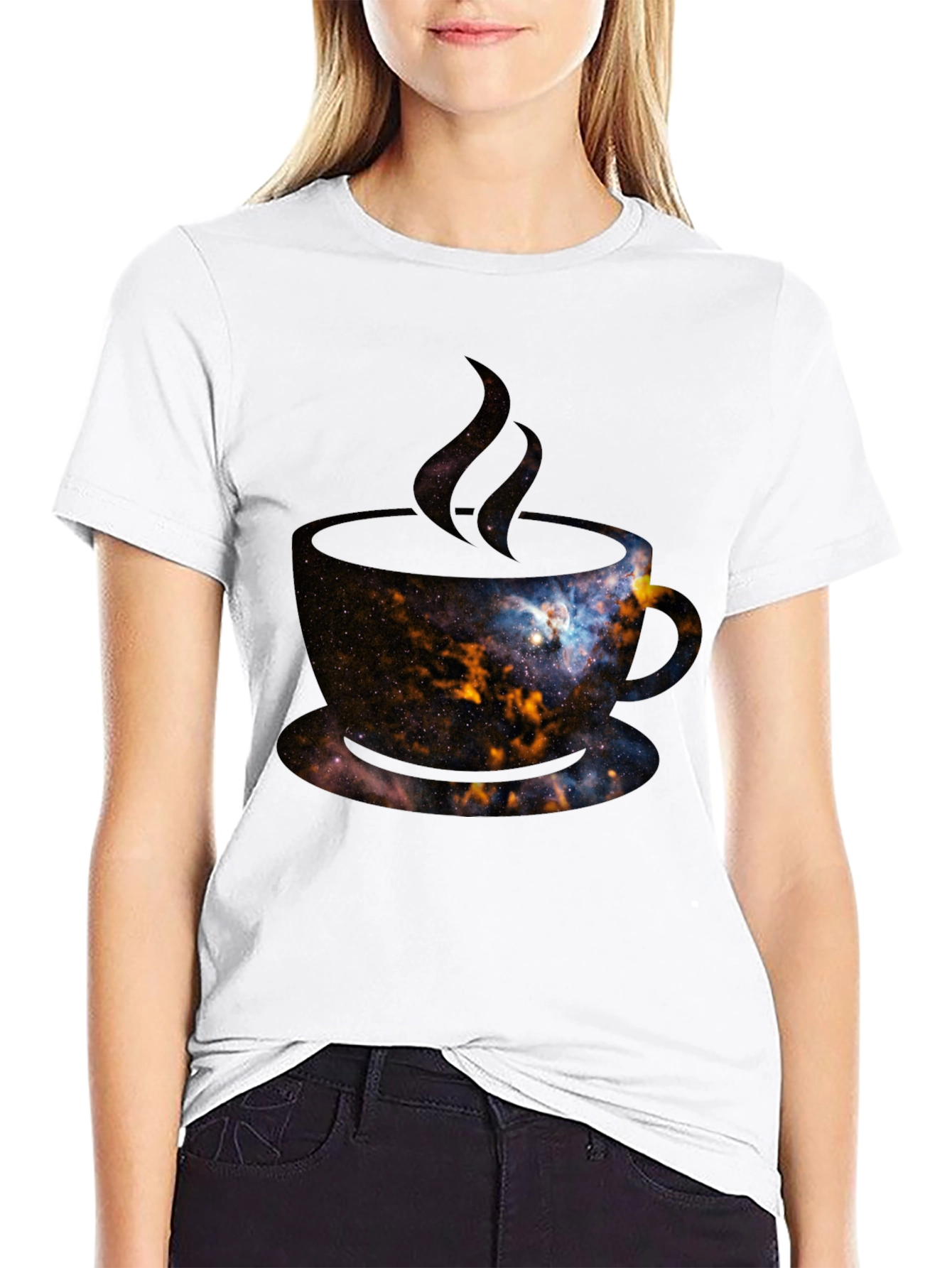 Cosmic Coffee T-Shirt - Galaxy Design