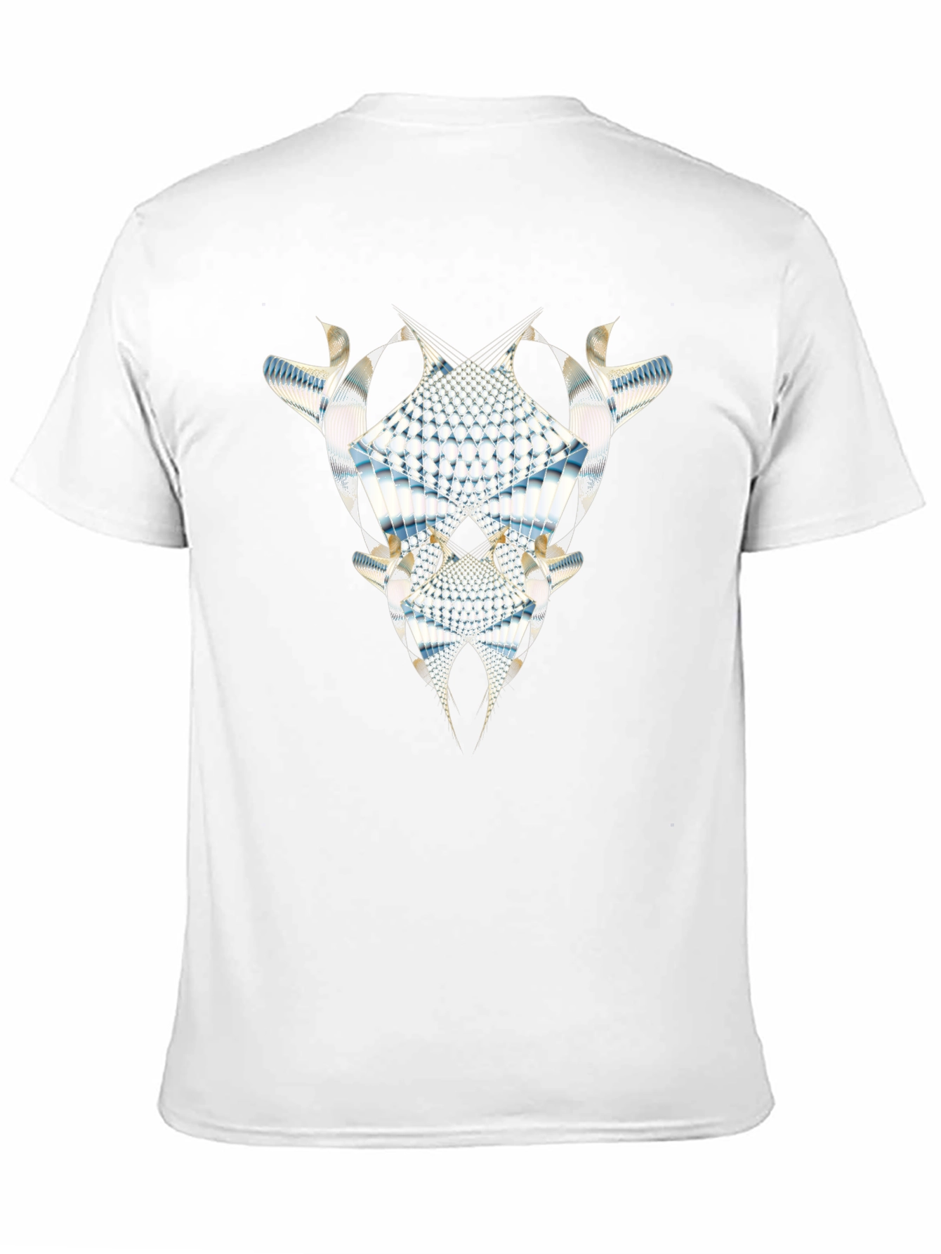 Abstract Fractal Graphic Tee - Black Cotton Casual
