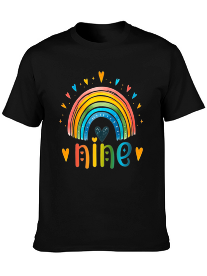 Rainbow Number Nine Birthday T-Shirt