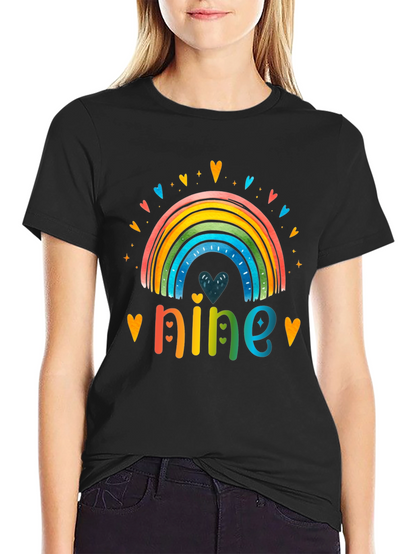 Rainbow Number Nine Birthday T-Shirt