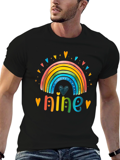 Rainbow Number Nine Birthday T-Shirt