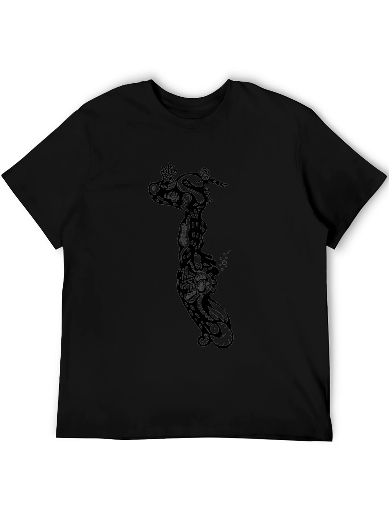 Black Graphic Print Crew Neck T-Shirt