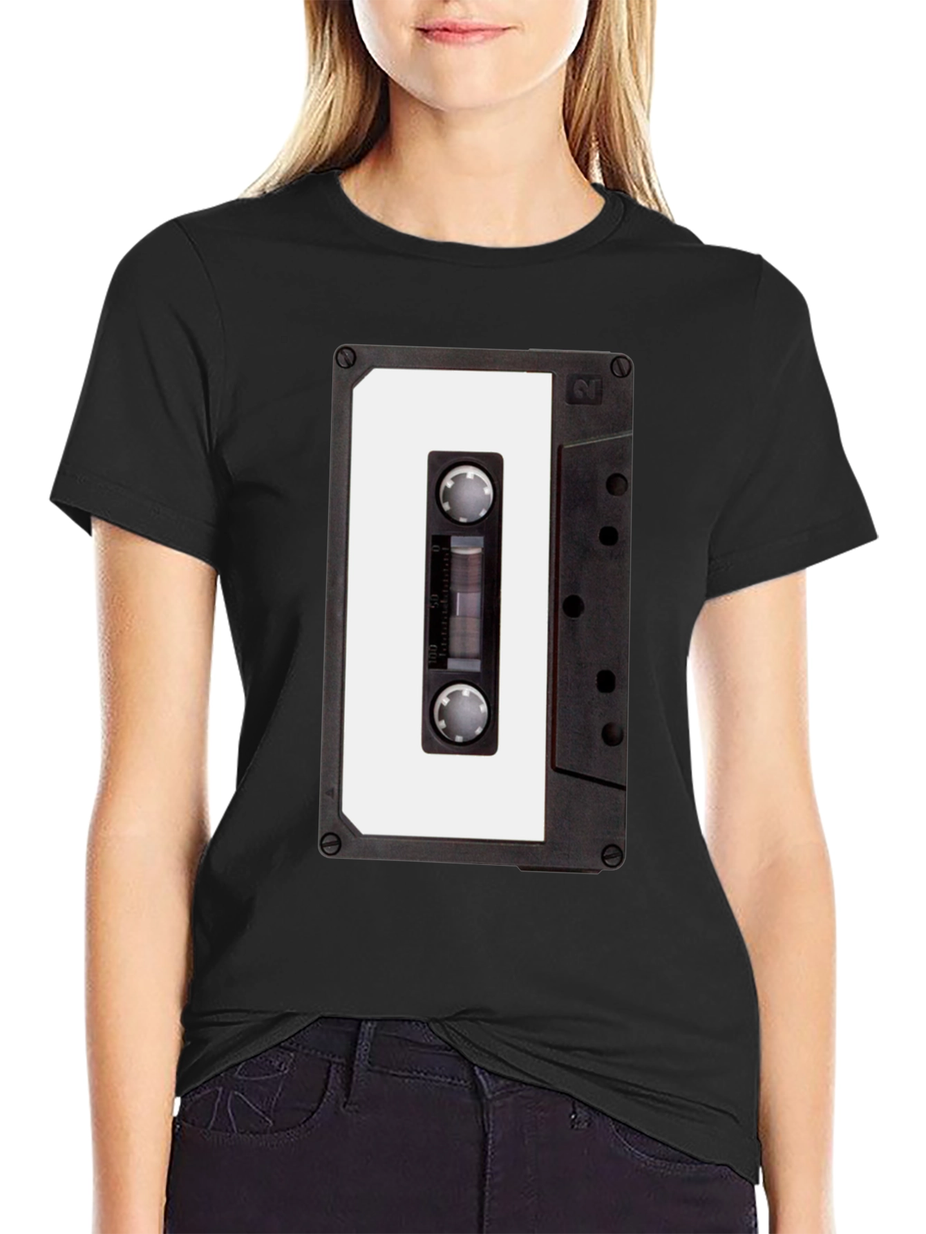 Retro Cassette Tape T-Shirt - Black