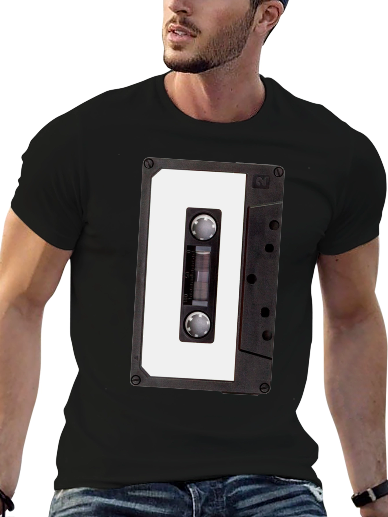 Retro Cassette Tape T-Shirt - Black
