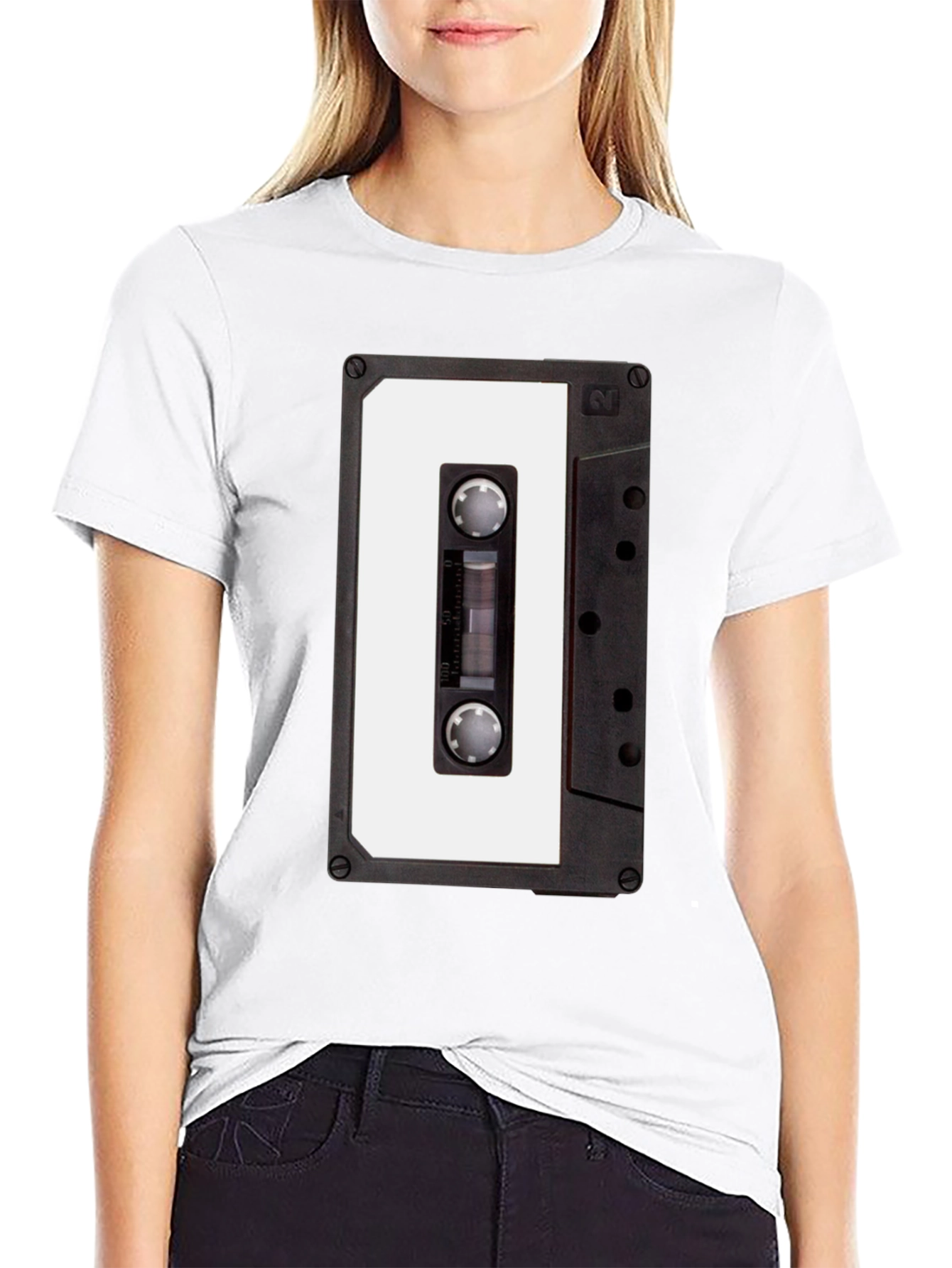 Retro Cassette Tape T-Shirt - Black