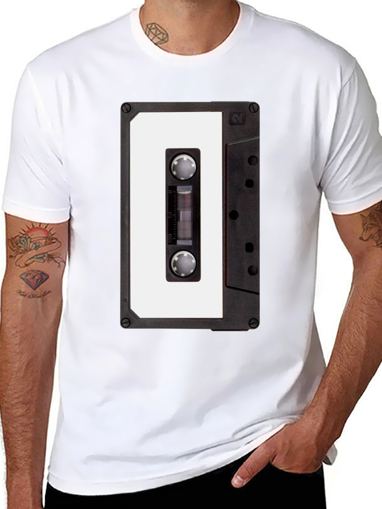 Retro Cassette Tape T-Shirt - Black