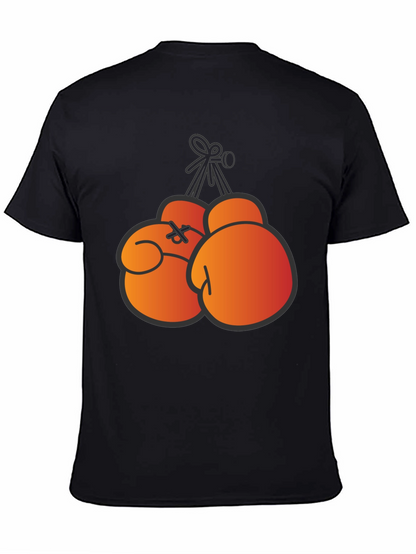 Boxing Gloves Graphic Print T-Shirt - Black