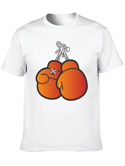 Boxing Gloves Graphic Print T-Shirt - Black