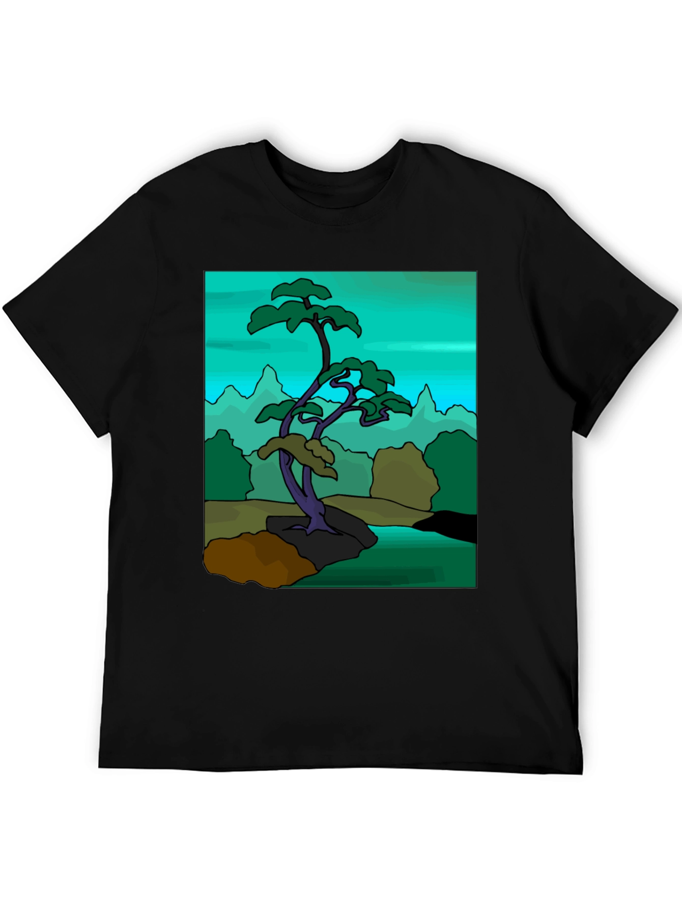 Artistic Bonsai Tree Graphic T-Shirt