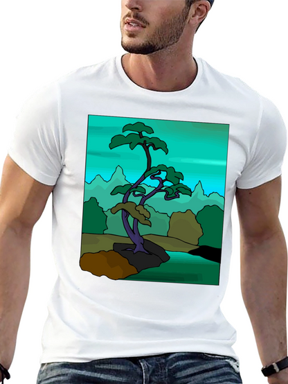 Artistic Bonsai Tree Graphic T-Shirt