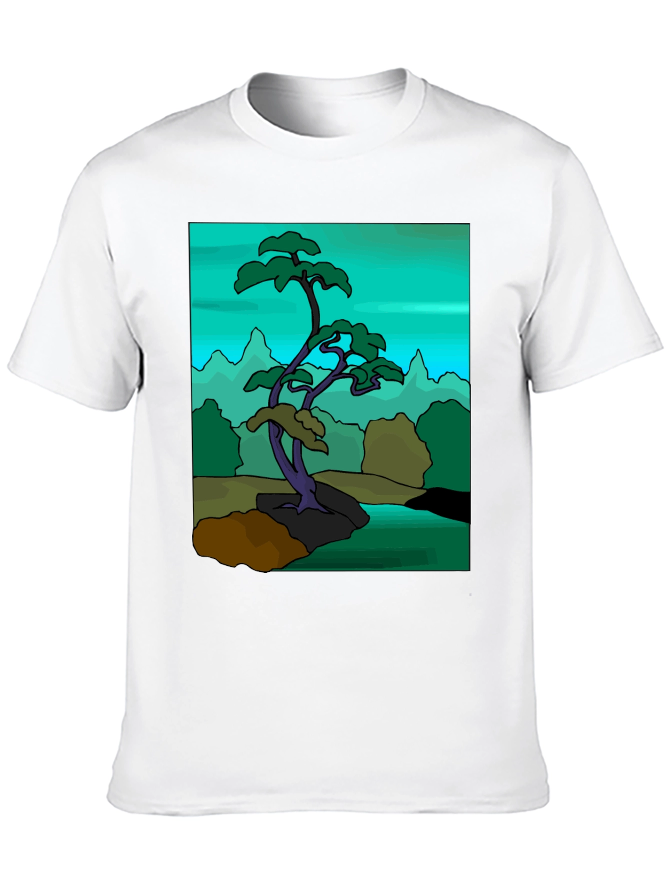 Artistic Bonsai Tree Graphic T-Shirt