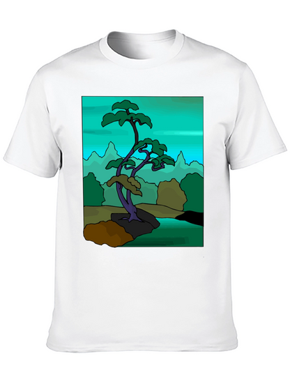Artistic Bonsai Tree Graphic T-Shirt