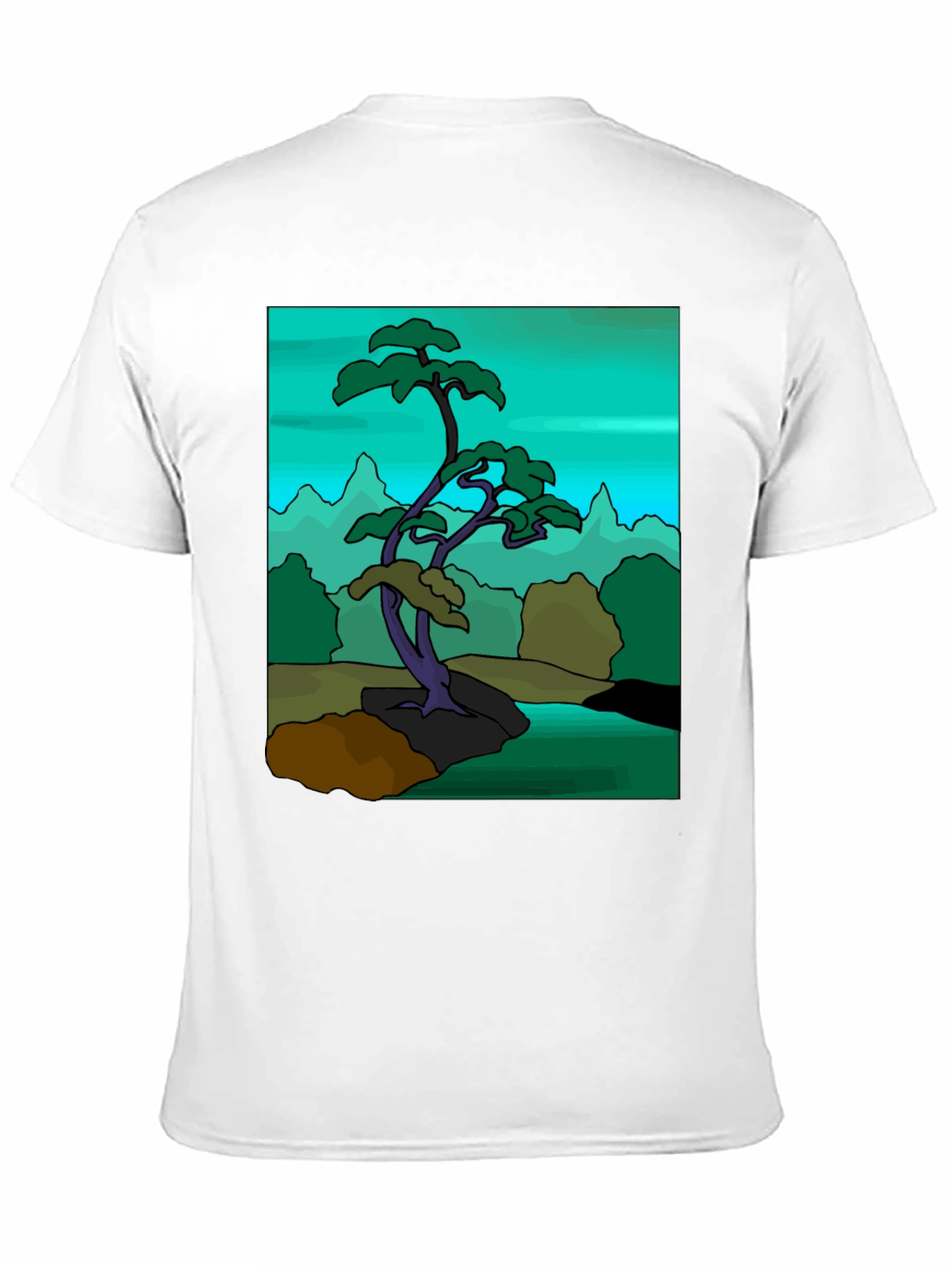 Artistic Bonsai Tree Graphic T-Shirt