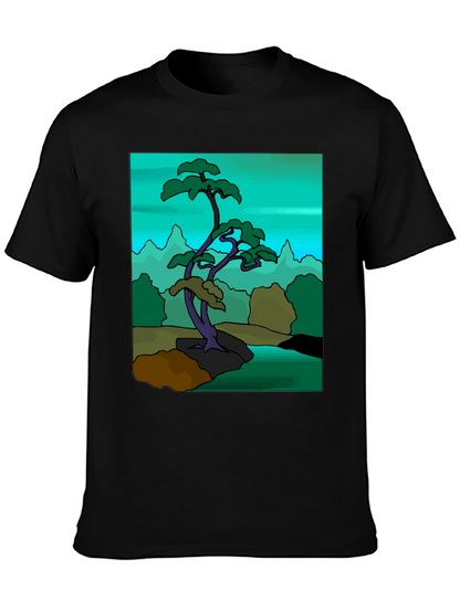 Artistic Bonsai Tree Graphic T-Shirt
