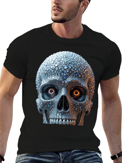 Rhinestone Skull Graphic Tee - Edgy Streetwear