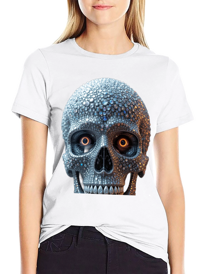 Rhinestone Skull Graphic Tee - Edgy Streetwear
