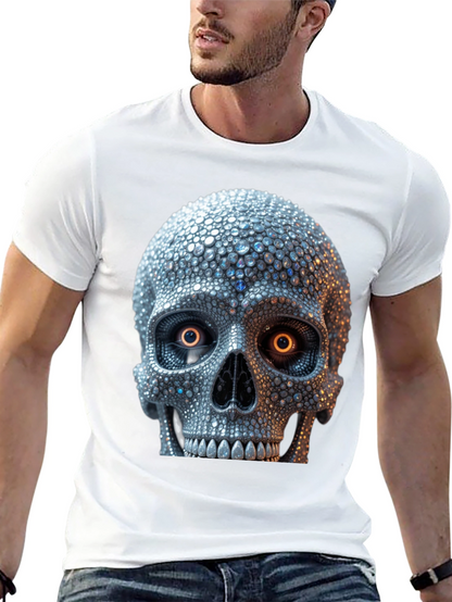 Rhinestone Skull Graphic Tee - Edgy Streetwear
