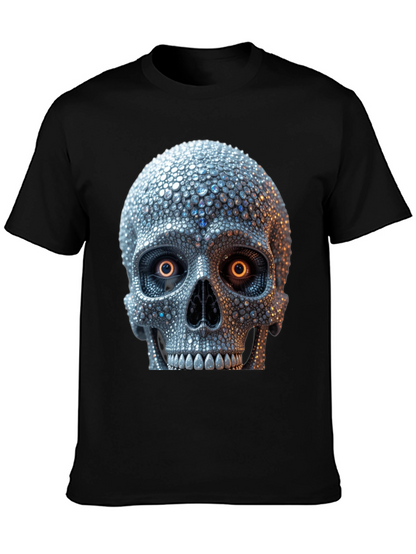Rhinestone Skull Graphic Tee - Edgy Streetwear